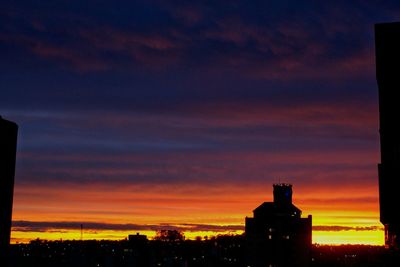 Sunset over city