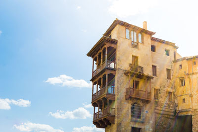 Low angle view of old building against sky