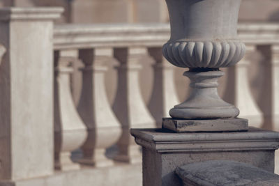 Close-up of railing against building