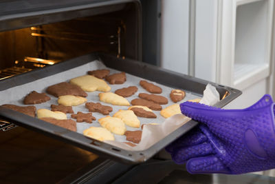 Close-up of cookies in kitchen