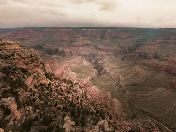 High angle view of dramatic landscape