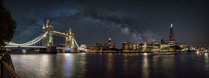 Iconic tower bridge view connecting london with southwark over thames river, uk.
