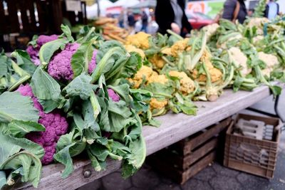 Close-up of vegetables for sale in market