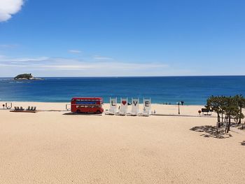 Scenic view of beach against sky