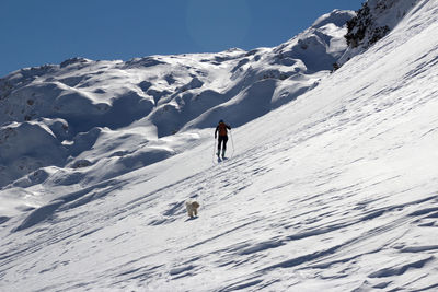 Full length of person on snowcapped mountain