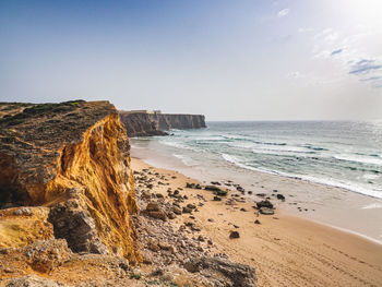 Scenic view of beach against sky