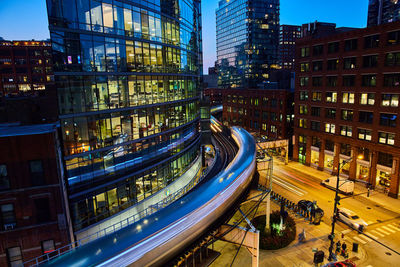 High angle view of city street