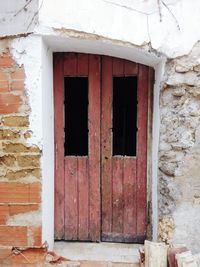 Close-up of red door