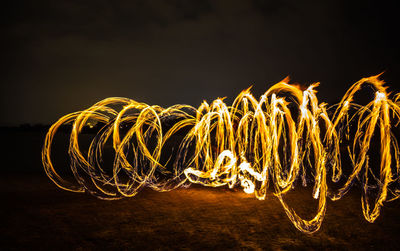 Illuminated lights at night
