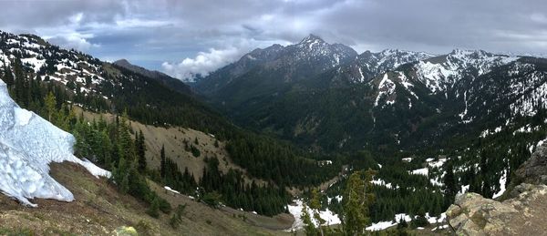 Scenic view of mountains against sky