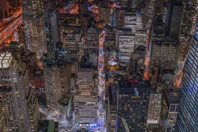 Full frame shot of illuminated cityscape at night