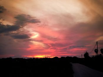 Scenic view of dramatic sky during sunset