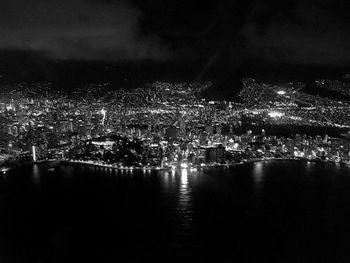 Illuminated cityscape at night