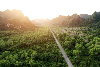 Scenic view of mountains against clear sky
