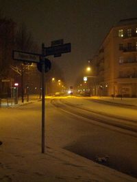 Street light on road at night