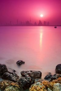 View of sea against sky during sunset