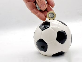 Midsection of person holding camera