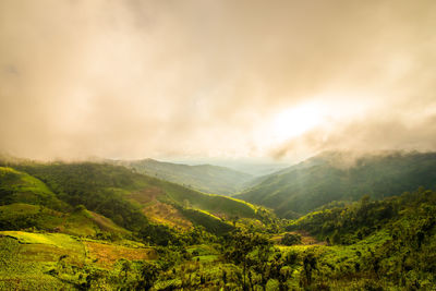 Scenic view of mountains against sky