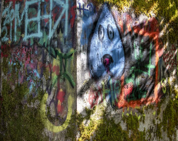 Close-up of graffiti on wall