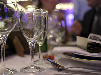 Decorated table before the dinner event