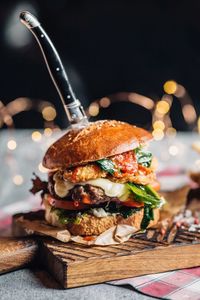 Close-up of food on table