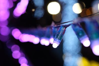 Close-up of illuminated light bulbs