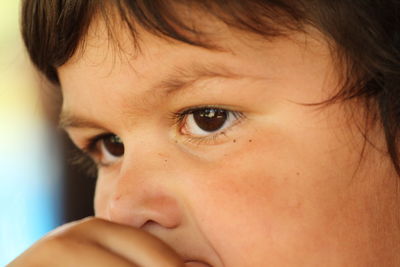 Close-up portrait of cute boy