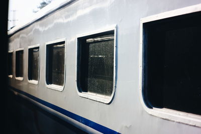 Close-up of train window