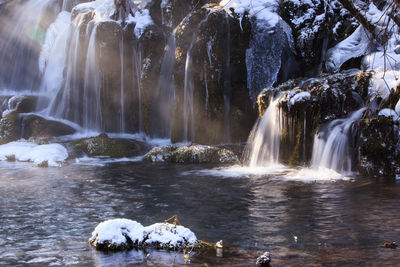 Scenic view of waterfall