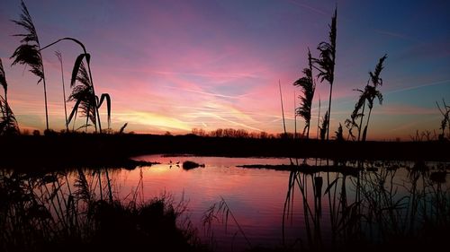 Sunset over lake