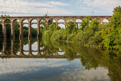 Arch bridge over river