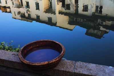 Reflection of buildings in water