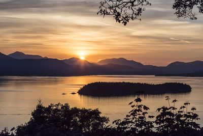 Scenic view of landscape against sky during sunset