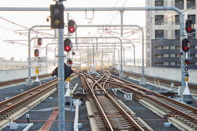 Train on railroad tracks