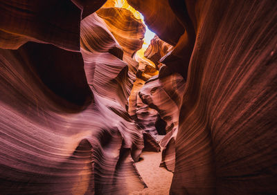 Low angle view of antelope canyon