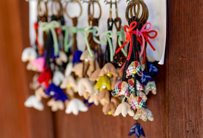 Close-up of multi colored decoration hanging for sale