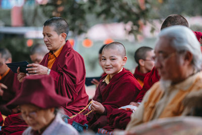 Group of people looking at camera