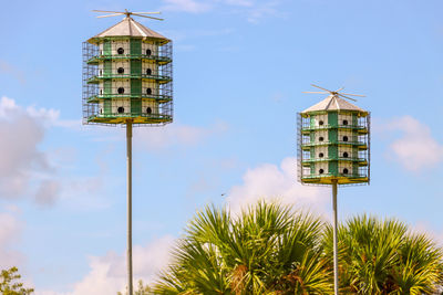 Bird houses on a spire