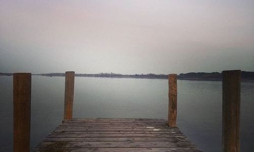 Wooden pier on lake