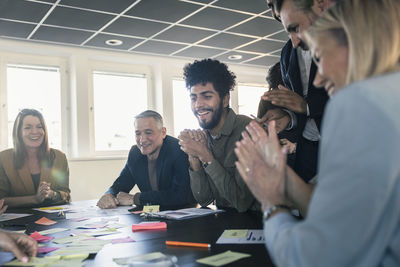 Group of business people during meeting in office