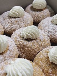High angle view of cookies