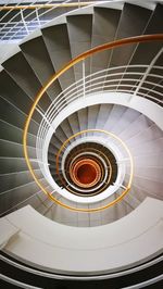 Directly below shot of spiral staircase in building