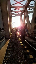 Railroad track at sunset