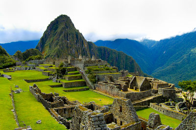 Panoramic view of old ruins against sky