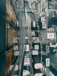 High angle view of buildings in city