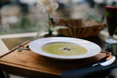 Close-up of bowl on table