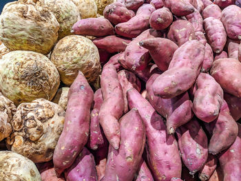 Full frame shot of onions for sale at market stall