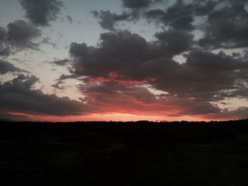 Silhouette landscape at sunset