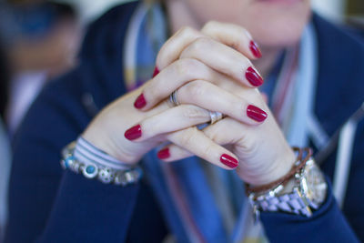 Close-up of hands of a woman