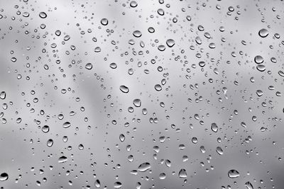 Close-up of water drops on glass